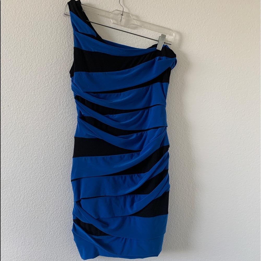 Ruby Rox black and blue one shoulder dress ❤️